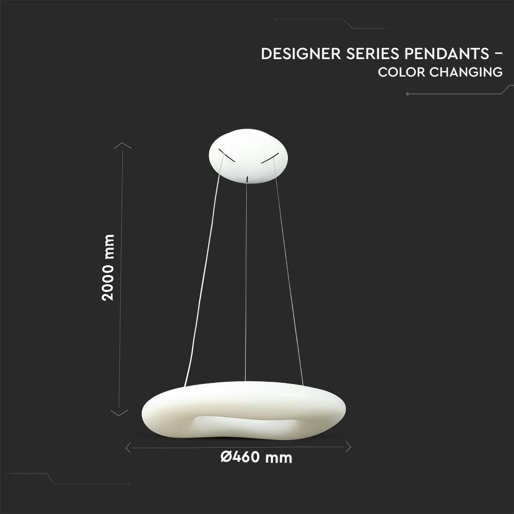 32W Lampa Wisząca / Okrągła / Ściemniana / Biały