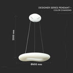 38W Lampa Wisząca / Okrągła / Ściemniana / Biały
