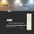 82W Lampa Wisząca / Okrągła / Ściemniana / Biały