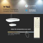 60W Lampa Wisząca / Okrągła / Ściemniana / Biały