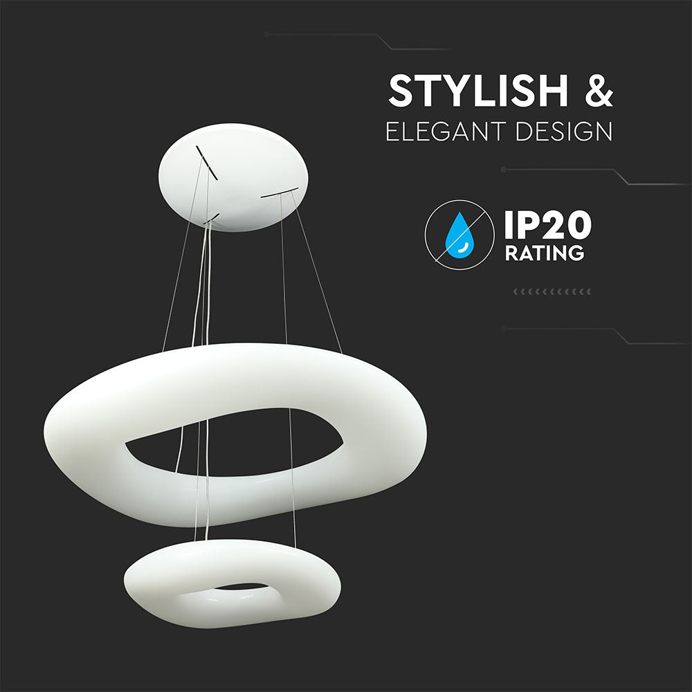 60W Lampa Wisząca / Okrągła / Ściemniana / Biały