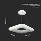 40W Lampa Wisząca / Kwadratowa / Ściemniana / Biały