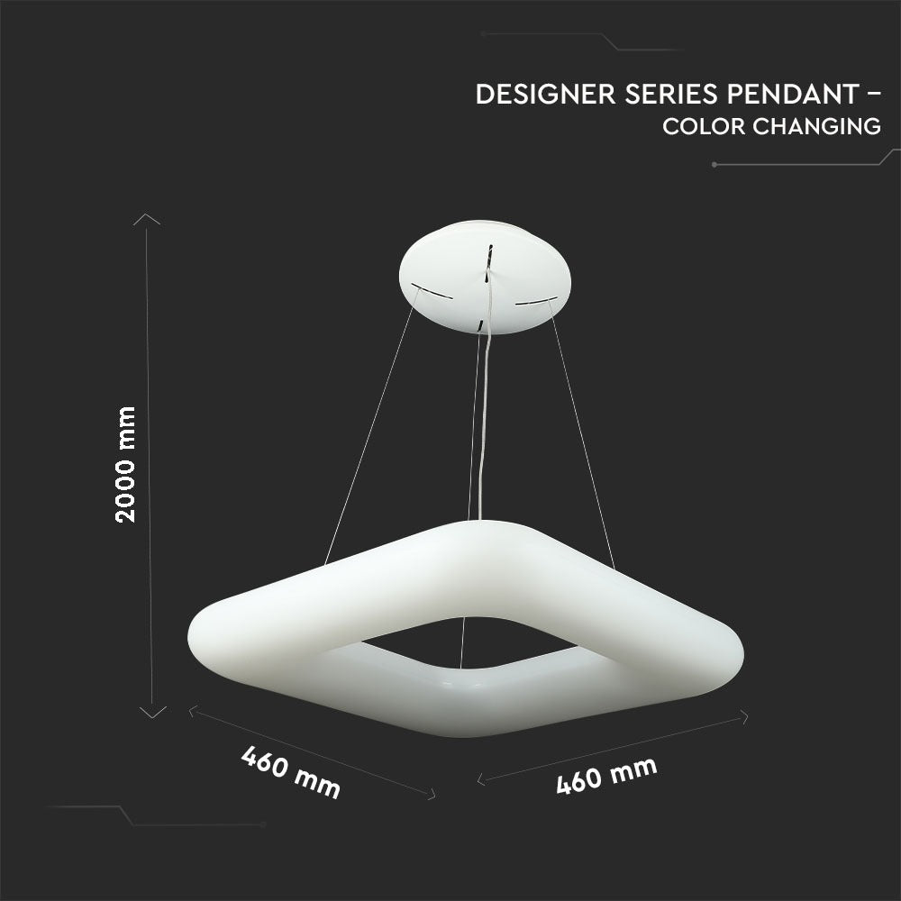 40W Lampa Wisząca / Kwadratowa / Ściemniana / Biały