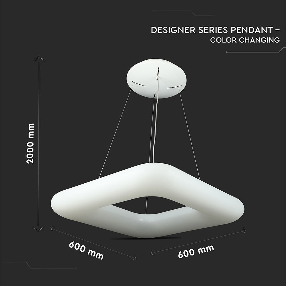 42W Lampa Wisząca / Kwadratowa / Ściemniana / Biały