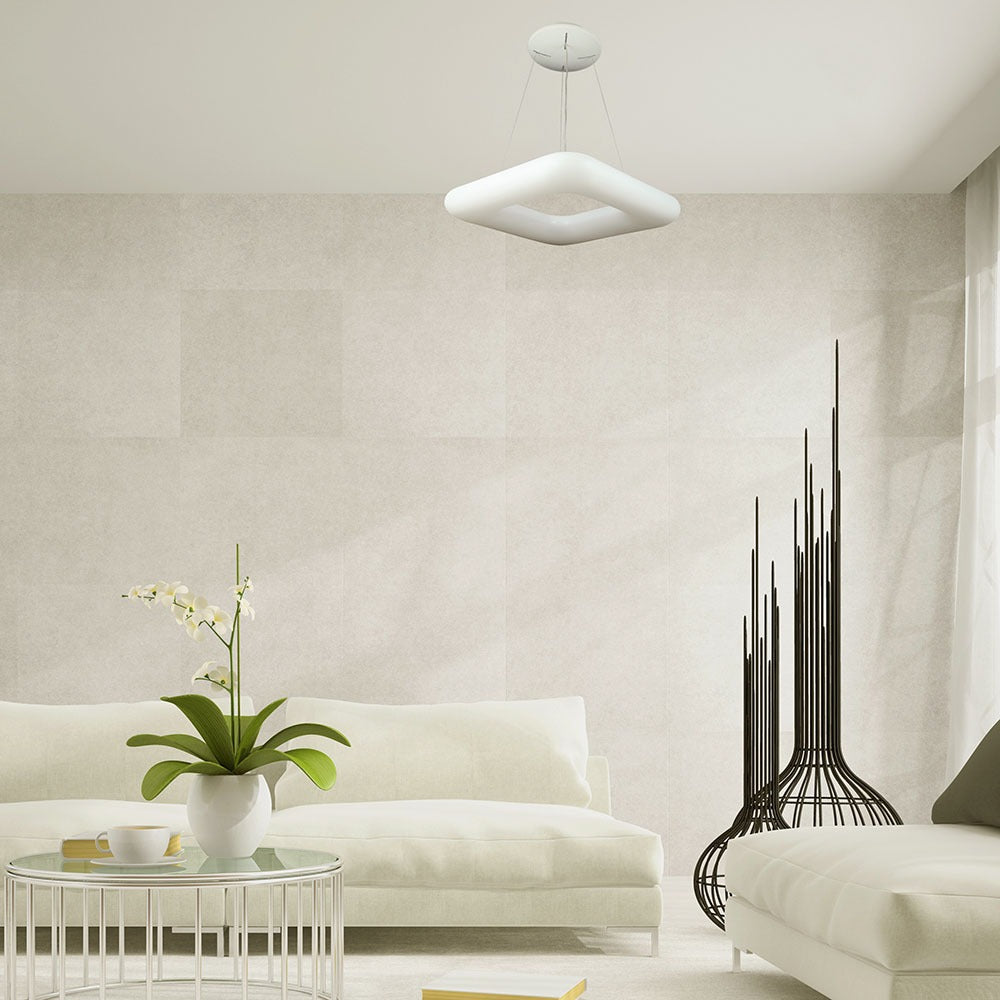 80W Lampa Wisząca / Kwadratowa / Ściemniana / Biały