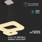 68W Lampa Wisząca / Kwadratowa / Ściemniana / Biały