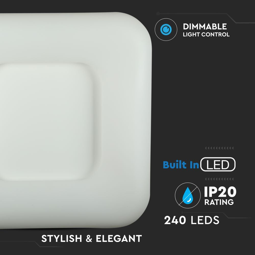 26W Lampa Wisząca / Kwadratowa / Ściemniana / Biały