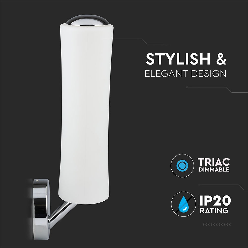 18W Kinkiet LED/ Klosz: Mleczny / Ściemniana / Barwa:3000K / Biały