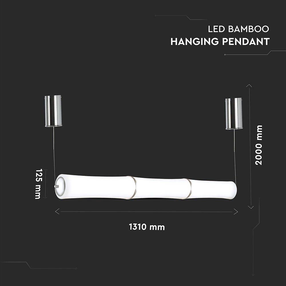 52W Lampa Wisząca LED / Klosz: Mleczny / Ściemniana / Barwa:3000K / Biały