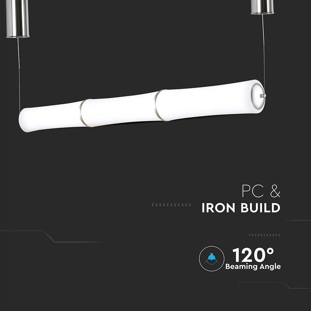 52W Lampa Wisząca LED / Klosz: Mleczny / Ściemniana / Barwa:3000K / Biały