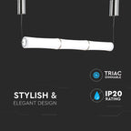 52W Lampa Wisząca LED / Klosz: Mleczny / Ściemniana / Barwa:3000K / Biały