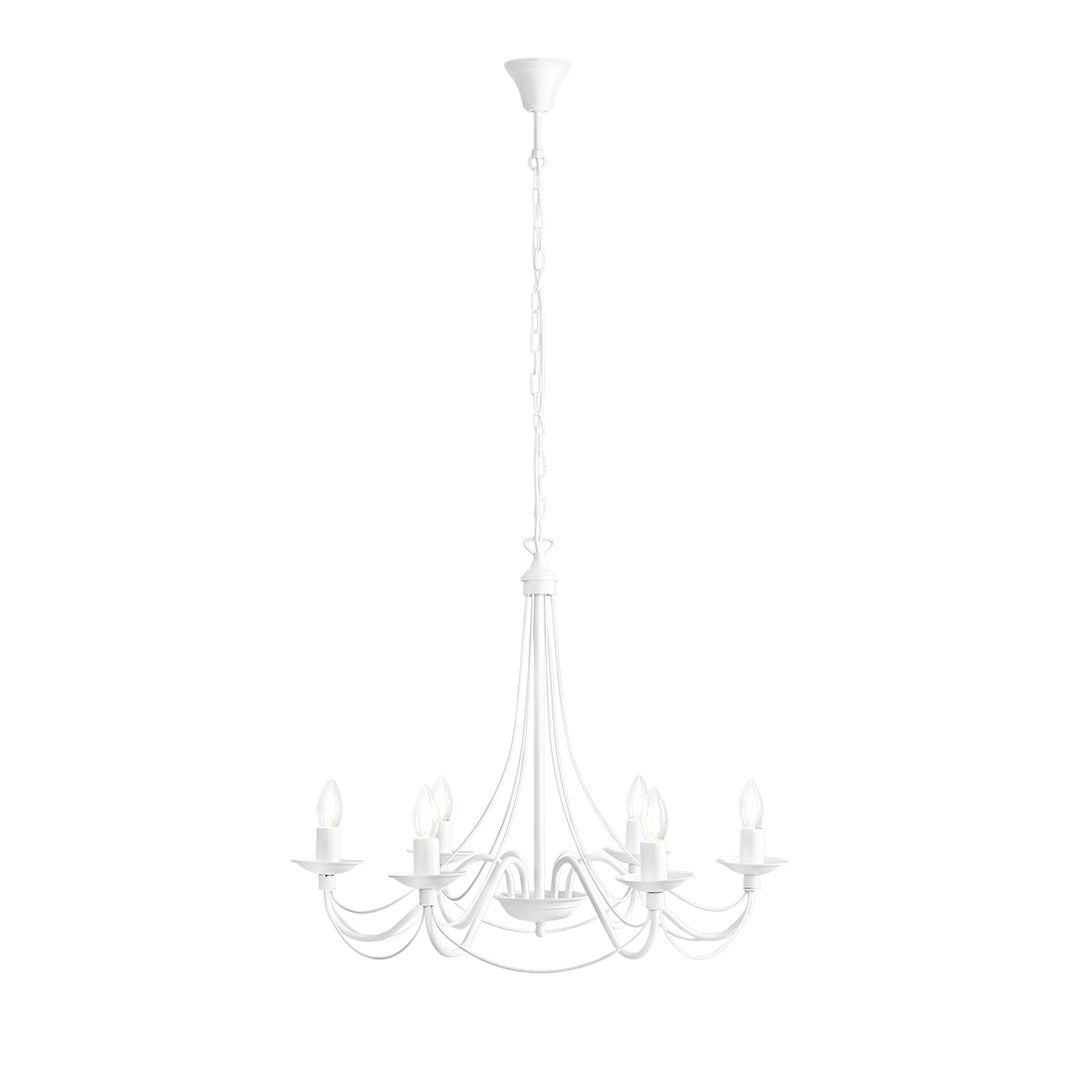 Aldex Żyrandol Róża 6 White - Metal - Biały 397K