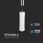 18W Lampa Wisząca LED / Klosz: Mleczny / Ściemniana / Barwa:3000K / Biały