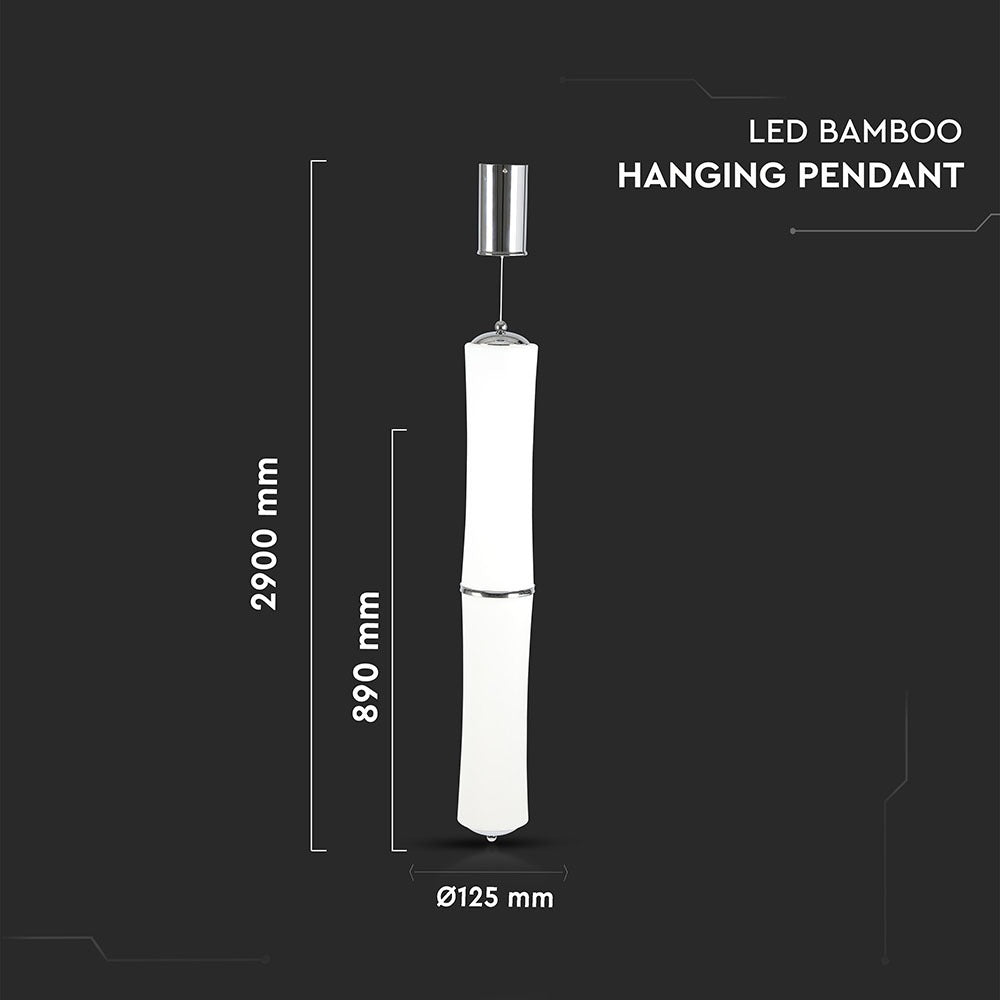 32W Lampa Wisząca LED / Klosz: Mleczny / Ściemniana / Barwa:3000K / Biały