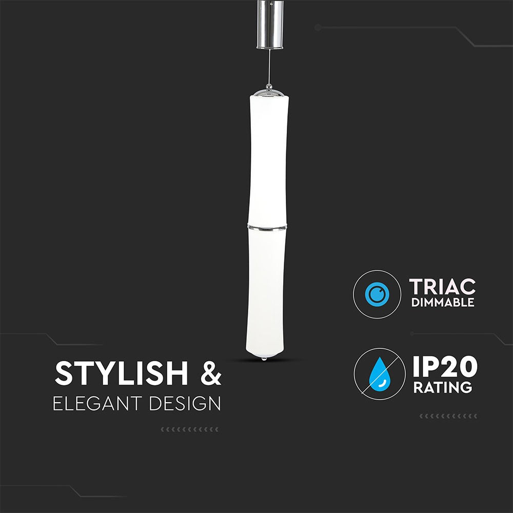 32W Lampa Wisząca LED / Klosz: Mleczny / Ściemniana / Barwa:3000K / Biały