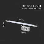 12W Kinkiet LED / Lustra - obrazy / Chrom / Barwa:3000K