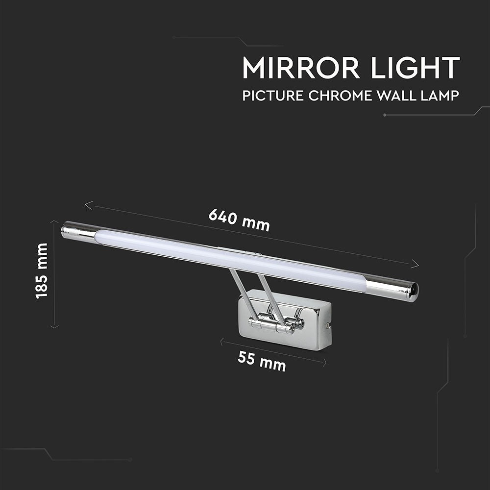 12W Kinkiet LED / Lustra - obrazy / Chrom / Barwa:3000K