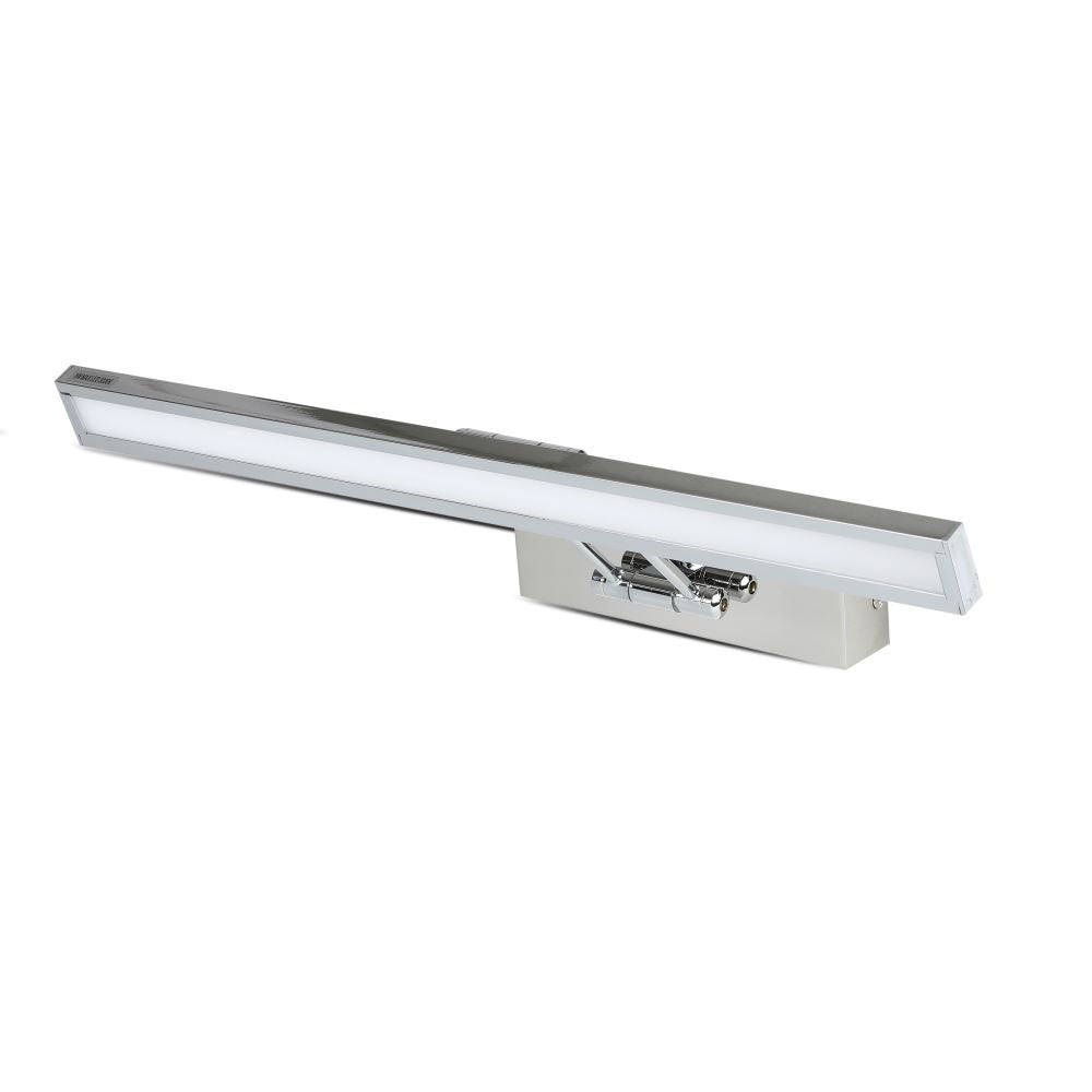 8W Kinkiet LED prostokąt / Lustra - obrazy / Chrom / Barwa: 3000K