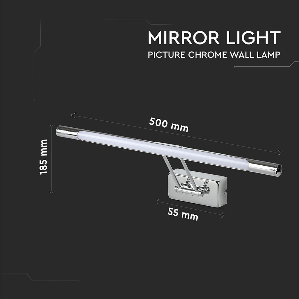 8W Kinkiet LED / Lustra - obrazy / Chrom / Barwa:3000K