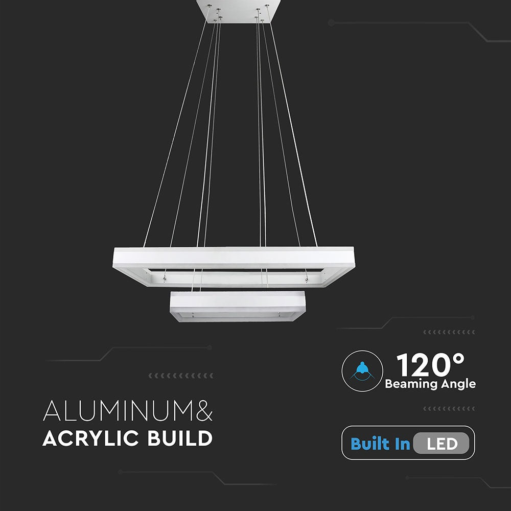 D 115W Lampa Wisząca LED / Barwa:3000K/ Ściemniana / Biały