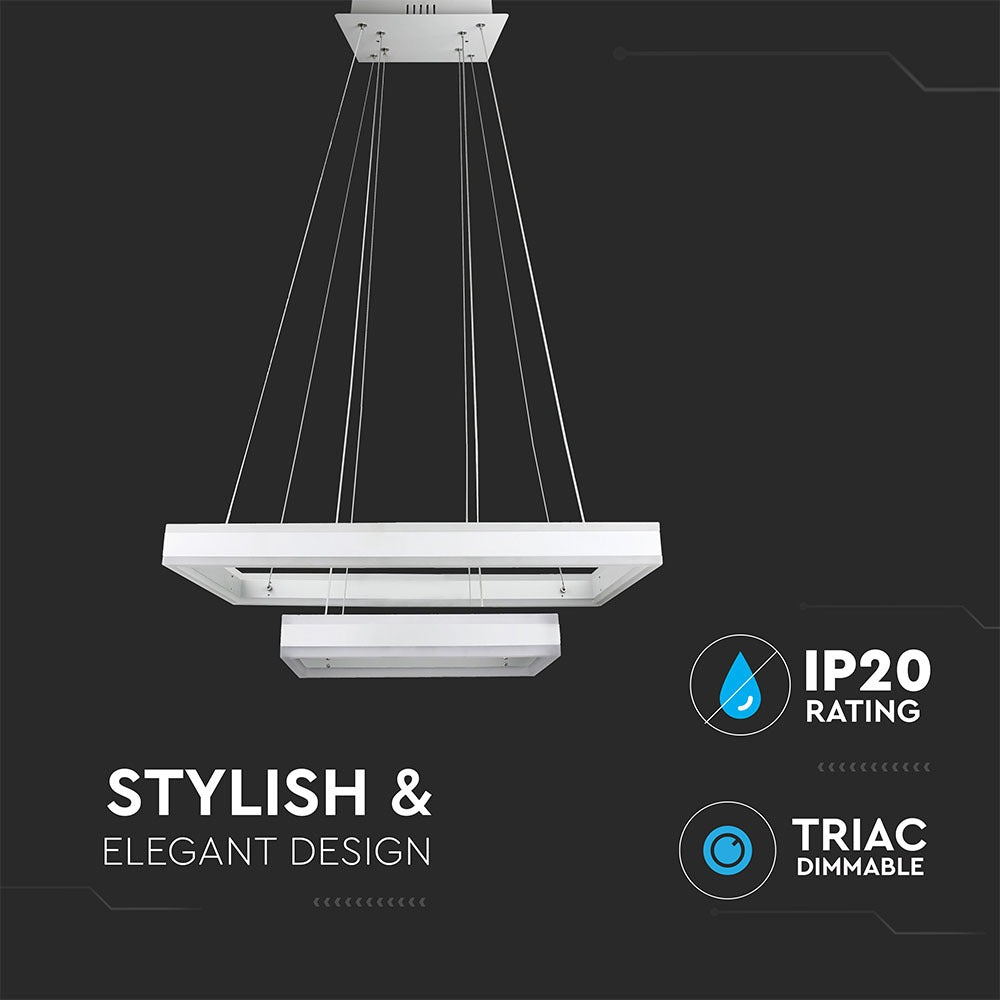 D 115W Lampa Wisząca LED / Barwa:3000K/ Ściemniana / Biały