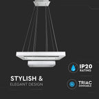 D 115W Lampa Wisząca LED / Barwa:3000K/ Ściemniana / Biały