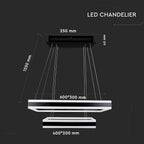 D 115W Lampa Wisząca LED / Barwa:3000K/ Ściemniana / Czarny