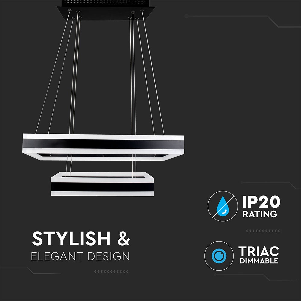D 115W Lampa Wisząca LED / Barwa:3000K/ Ściemniana / Czarny
