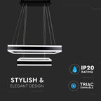 D 115W Lampa Wisząca LED / Barwa:3000K/ Ściemniana / Czarny