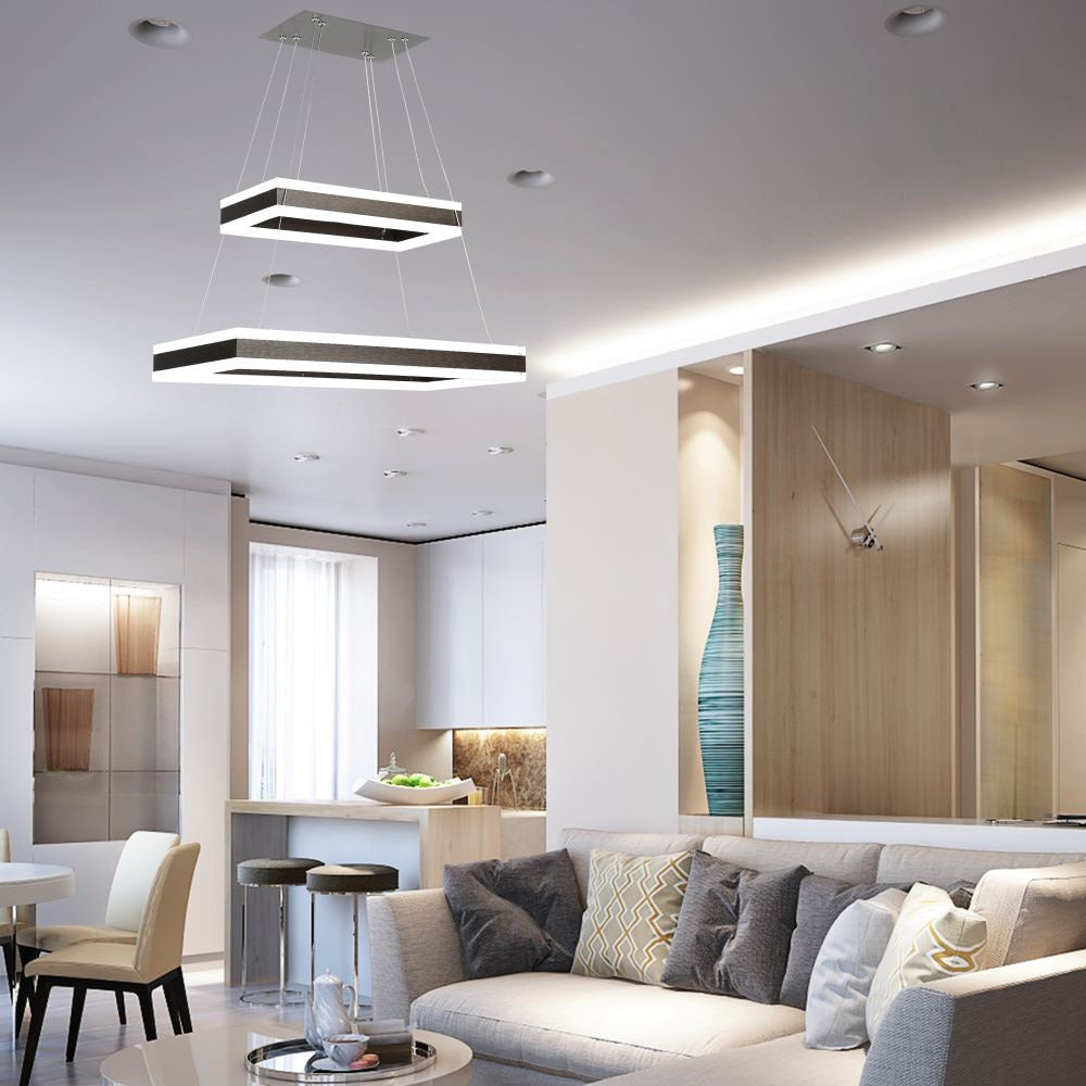 D 115W Lampa Wisząca LED / Barwa:3000K/ Ściemniana / Brązowy