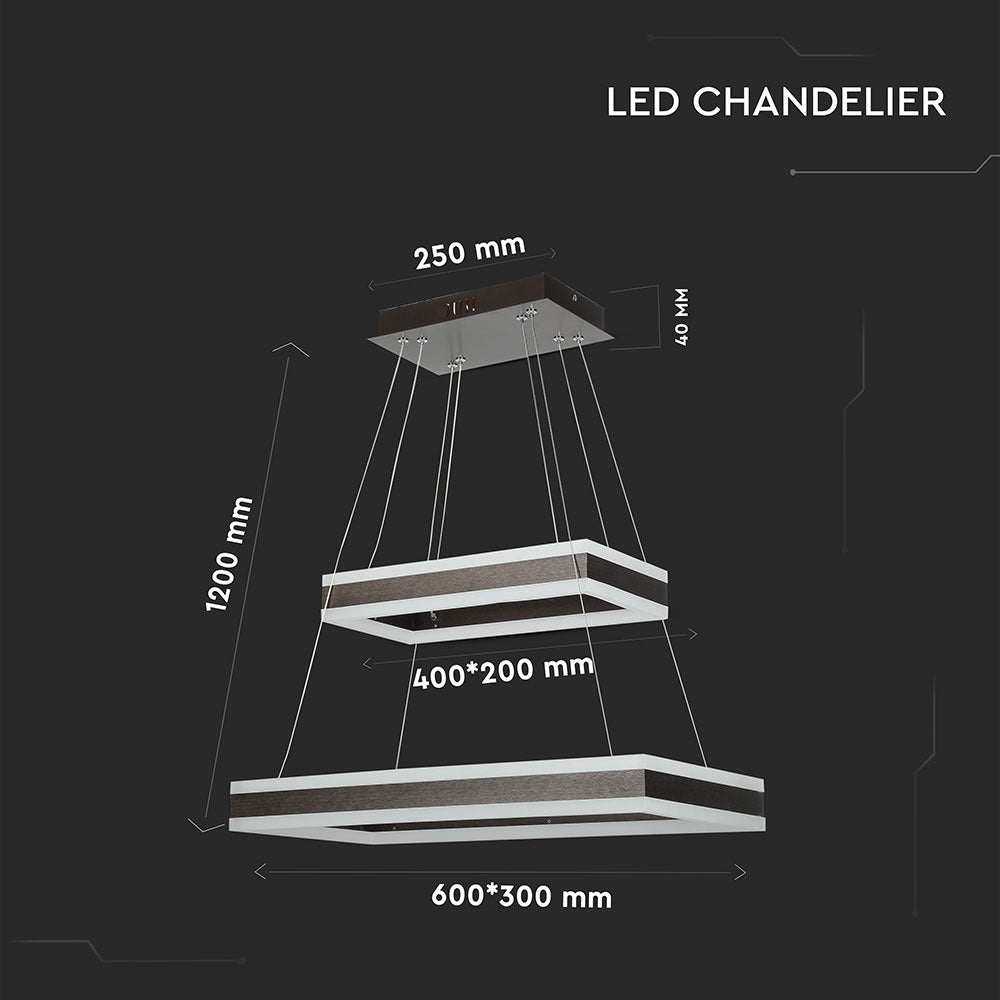 D 115W Lampa Wisząca LED / Barwa:3000K/ Ściemniana / Brązowy