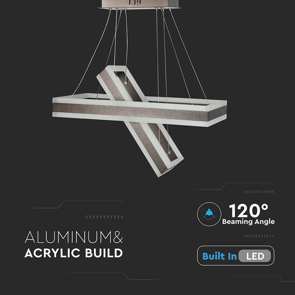 D 115W Lampa Wisząca LED / Barwa:3000K/ Ściemniana / Brązowy
