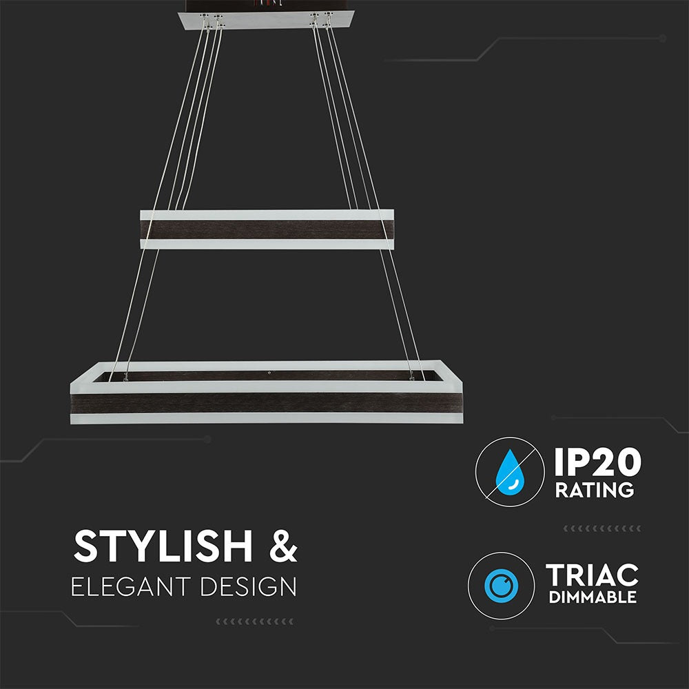 D 115W Lampa Wisząca LED / Barwa:3000K/ Ściemniana / Brązowy
