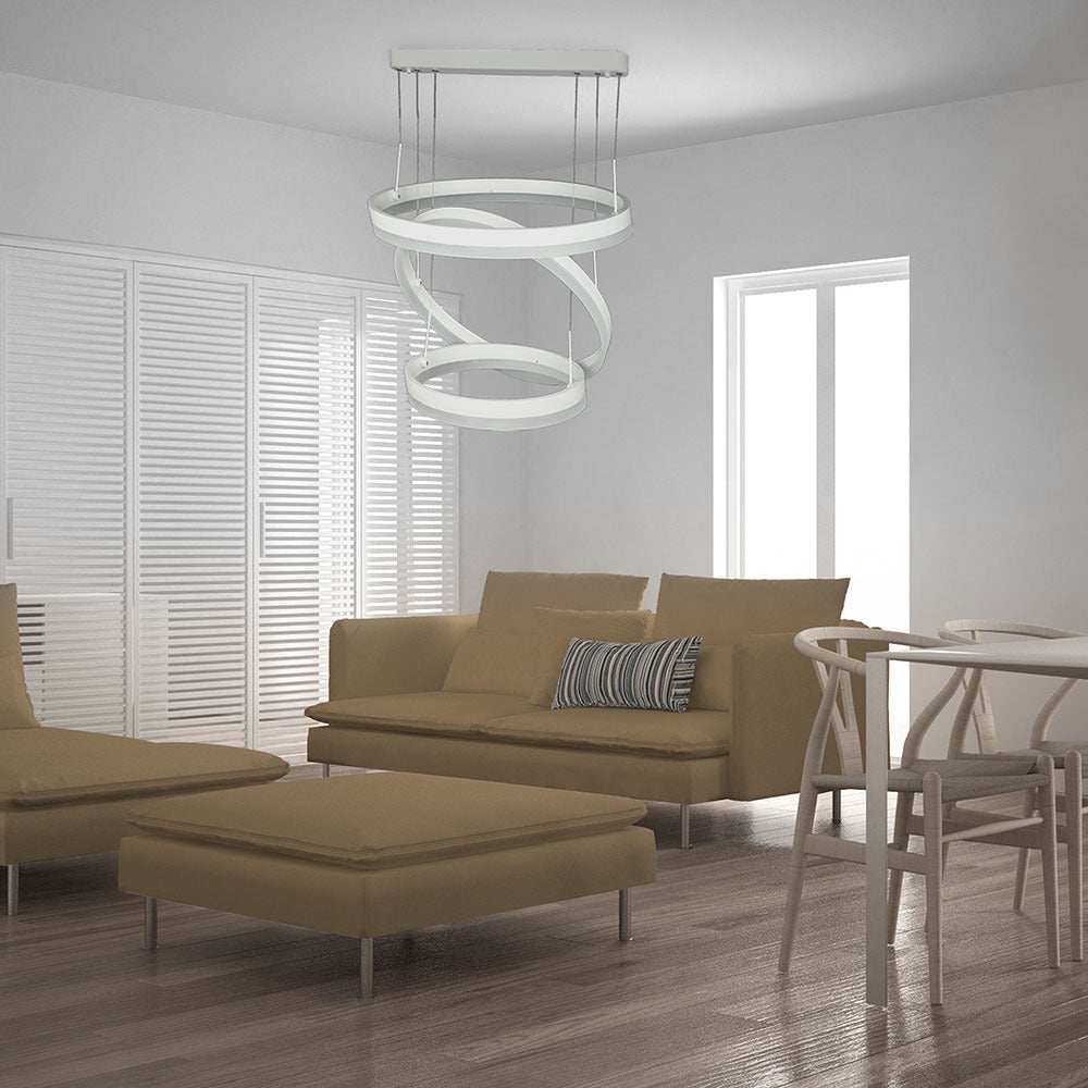 D 92W Lampa Wisząca LED / Barwa:3000K/ Ściemniana / Biały