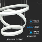 D 92W Lampa Wisząca LED / Barwa:3000K/ Ściemniana / Biały