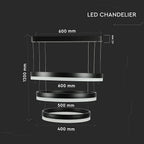 D 92W Lampa Wisząca LED / Barwa:3000K/ Ściemniana / Czarny