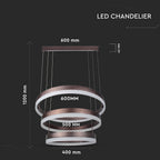 92W Lampa Wisząca LED / Barwa:3000K/ Ściemniana / Brązowy