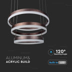 92W Lampa Wisząca LED / Barwa:3000K/ Ściemniana / Brązowy