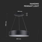 D 30W Lampa Wisząca LED / Barwa:3000K / Czarny / Ściemniana