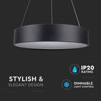 D 30W Lampa Wisząca LED / Barwa:3000K / Czarny / Ściemniana