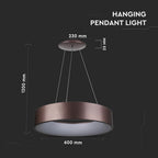 D 30W Lampa Wisząca LED / Barwa:3000K / Brązowy / Ściemniana