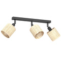 Luminex Spot Rattan listwa 400, klosz śr. 100, wys. 100, 3xE27 - Stal - Czarny LX-5296