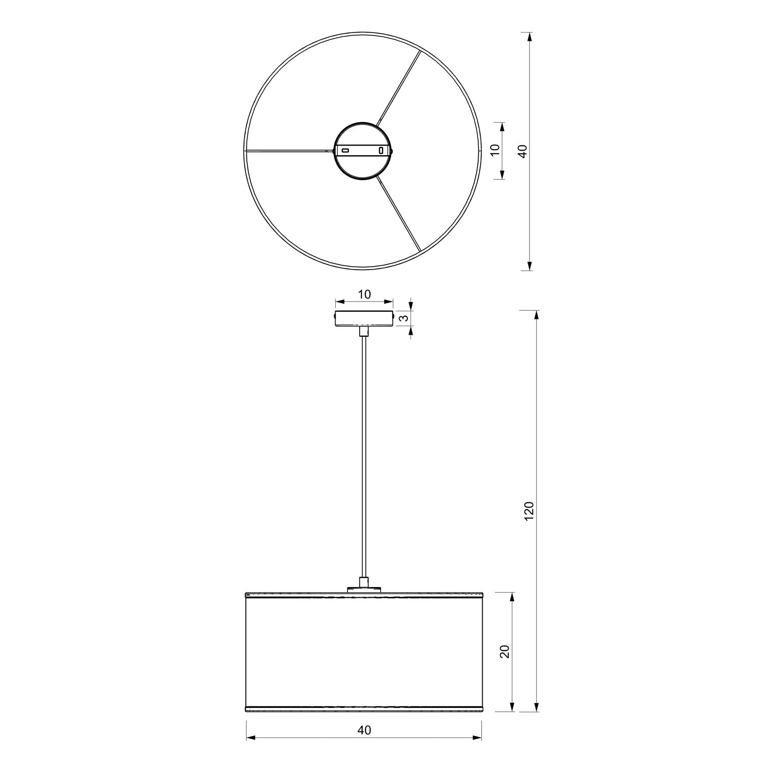 żyrandol Loft shade black, cylinder shade dia 400, h 200 black 1xE27