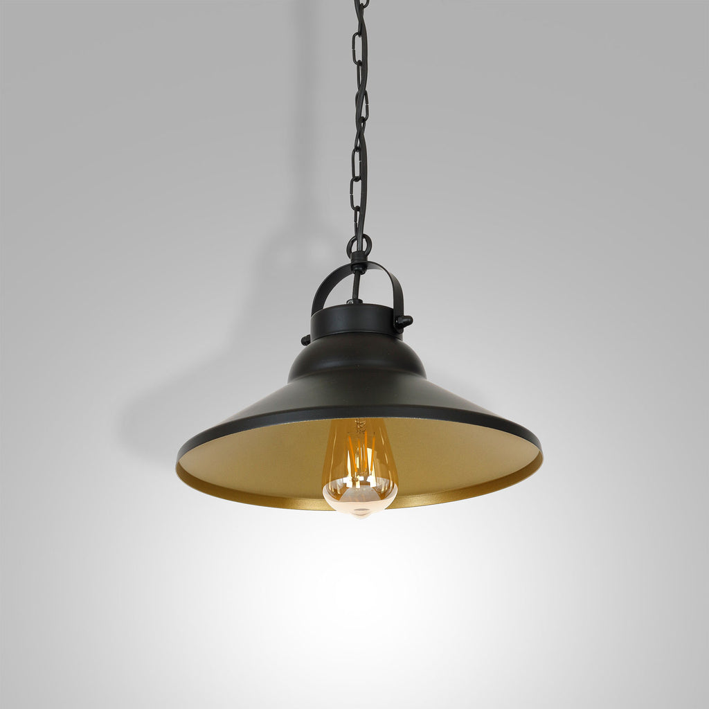 żyrandol Iron black/gold inside 1xE27