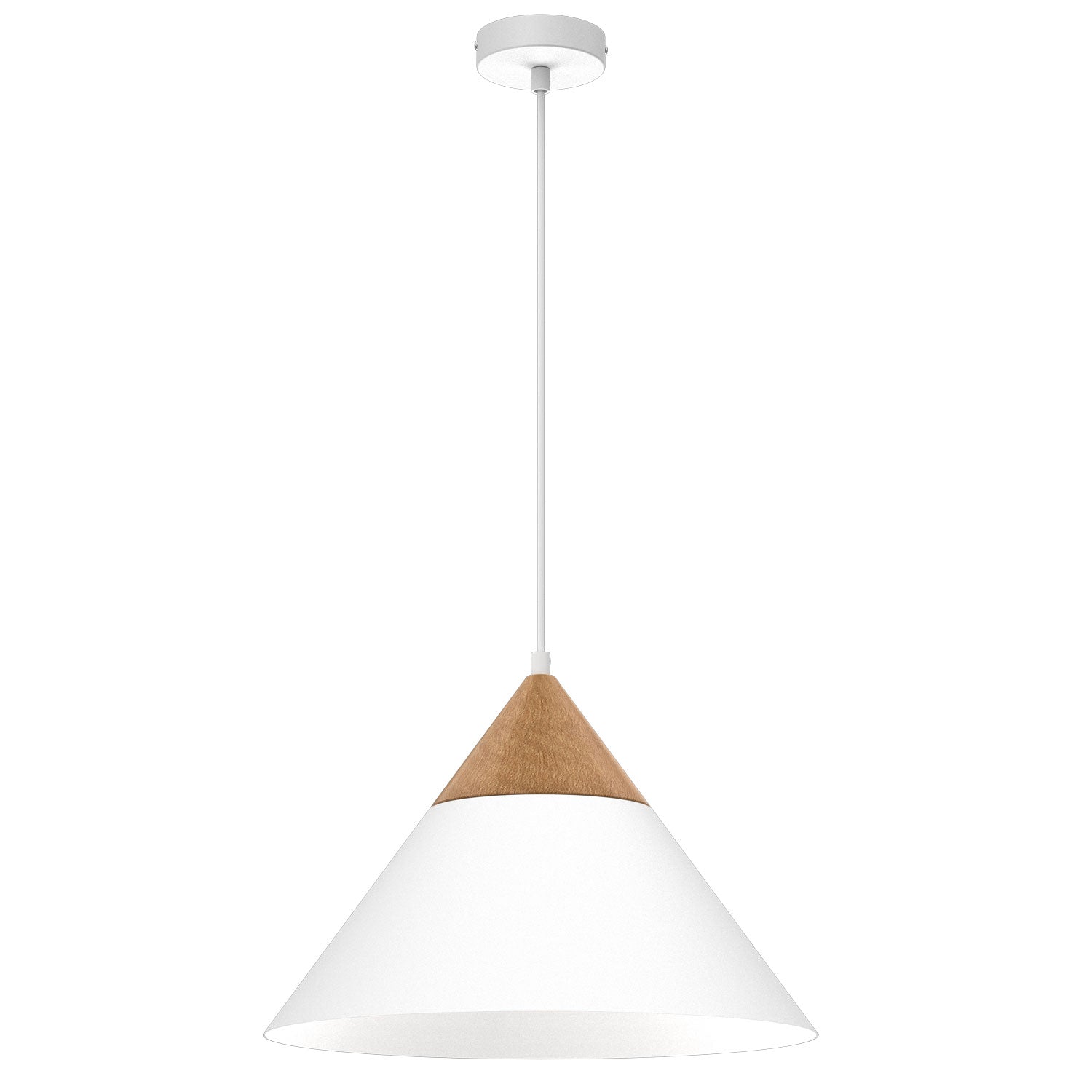 żyrandol Single white/natural wood 1xE27 (Ceryfikat FSC 100%, SGSCH-COC-070615)