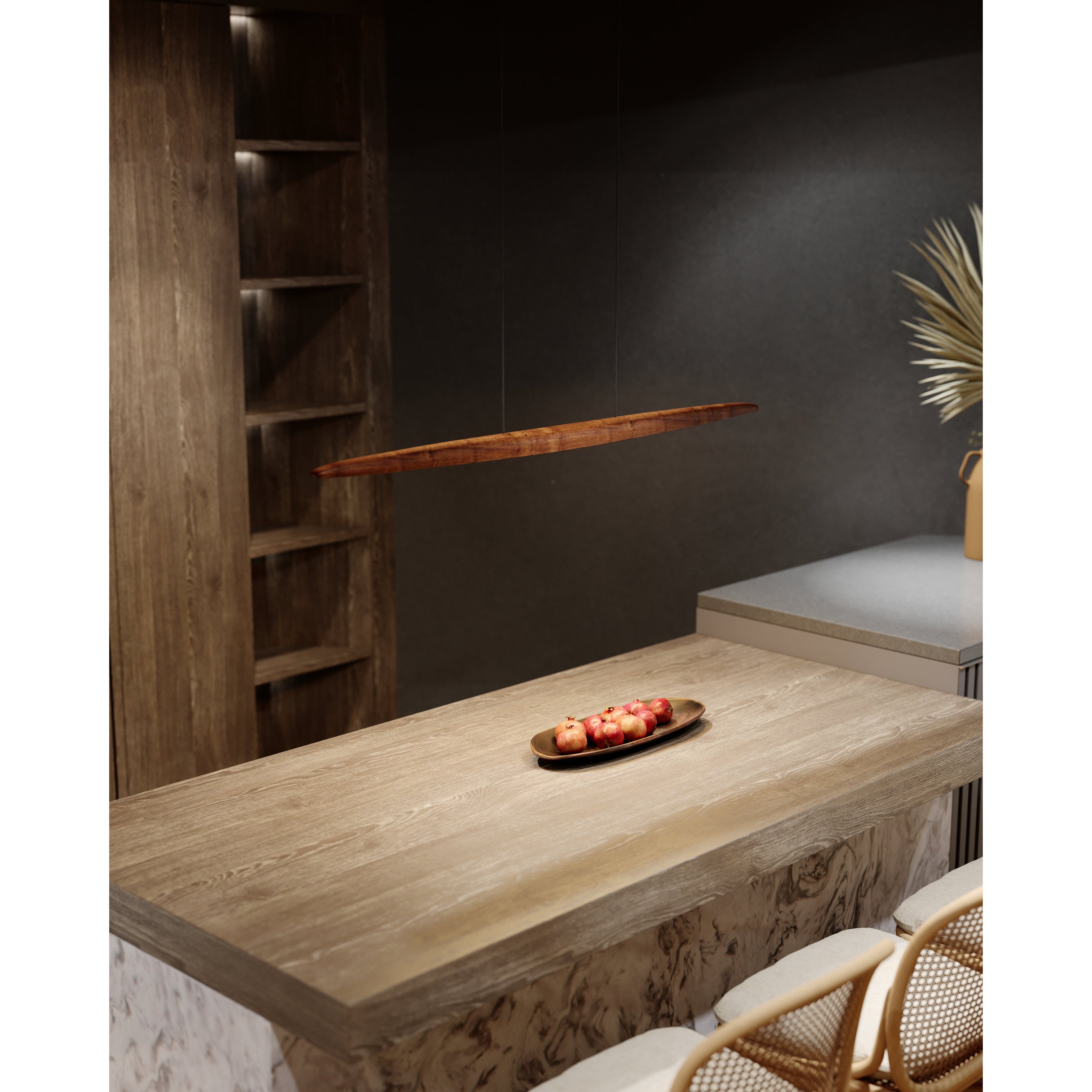 Maxlight Lampa wisząca Woody - Metal + drewno - Ciemne drewno P0598