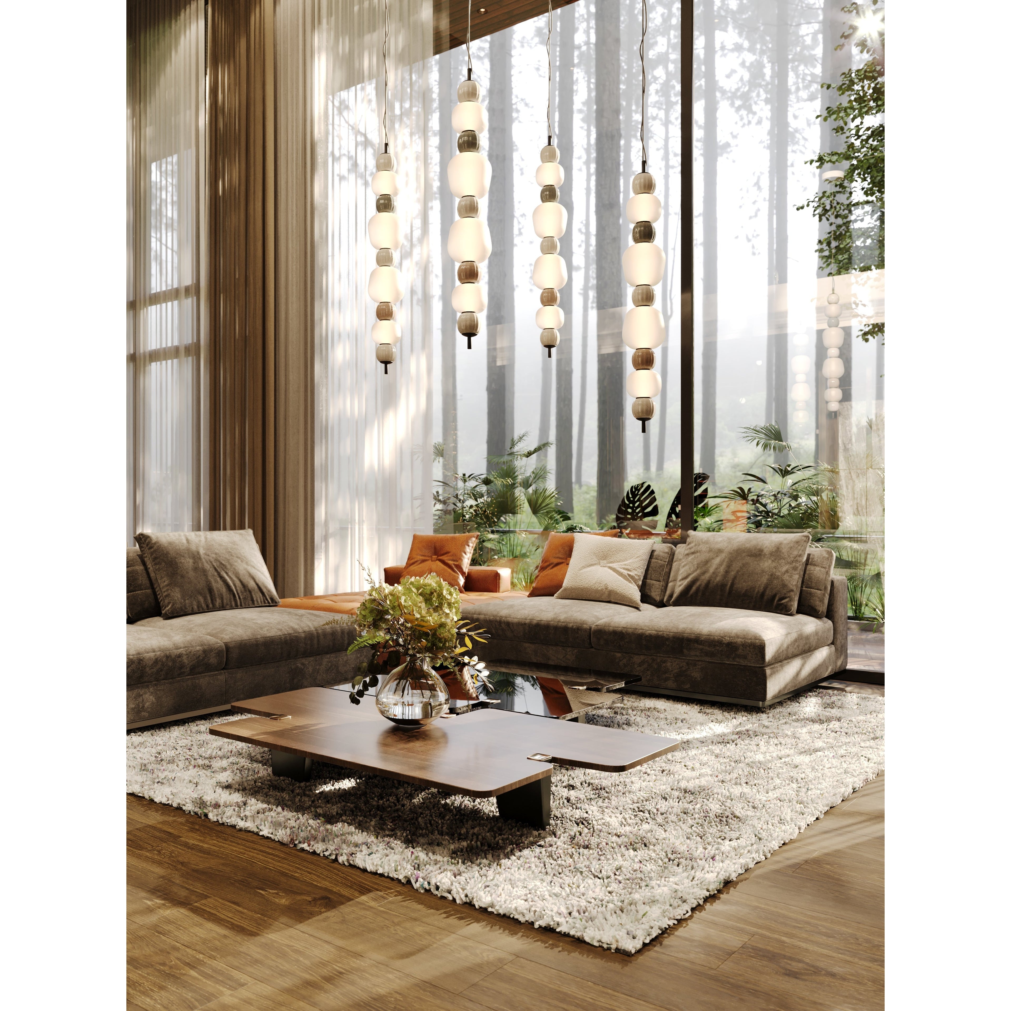 Maxlight Lampa wisząca Modern 32W - Metal + szkło - Czarny P0631