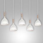 żyrandol line Noak wood white/natural wood 5xE14