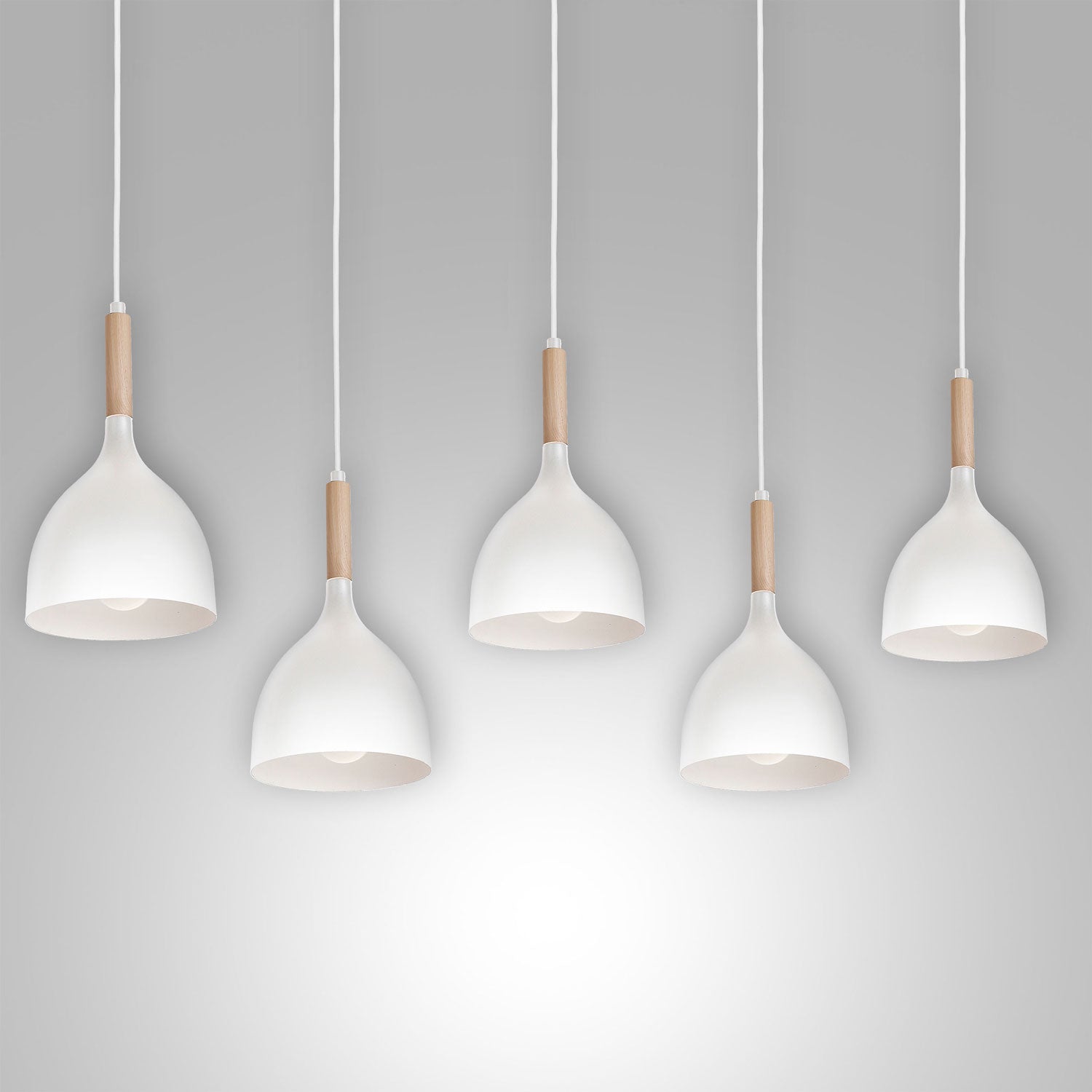 żyrandol line Noak wood white/natural wood 5xE14