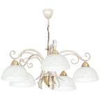 żyrandol Aurora white/brass 5xE27